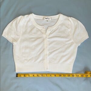 Women’s white cropped cardigan
